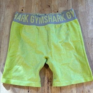 Gymshark Neon Yellow Shorts with Gray Waistband